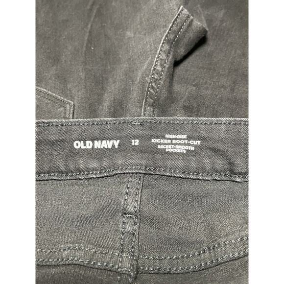 Old Navy High Rise Kicker Boot Cut Jeans Size 12 Womens Black Denim Womens - Picture 4 of 11